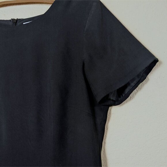 Vtg 90s Victoria Holley Black 100% Silk Maxi Dress Size 12 Minimalist Classic - Picture 3 of 8